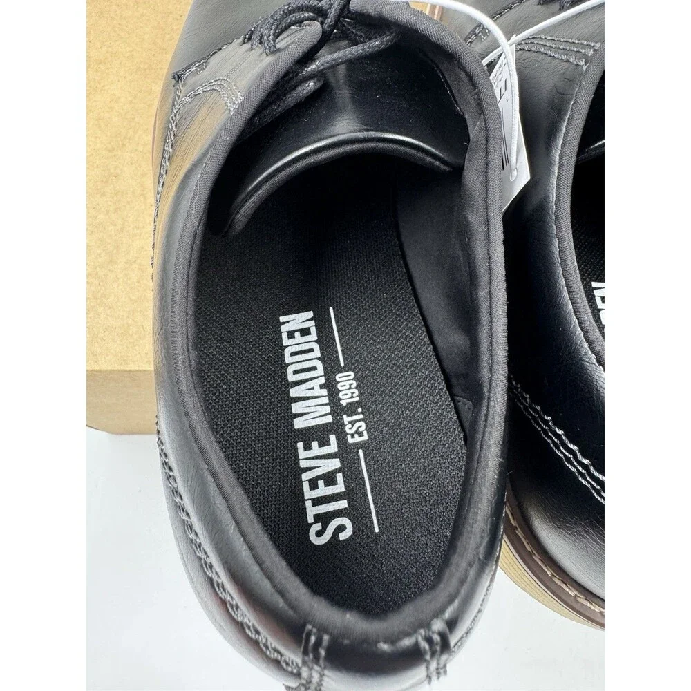 NEW Steve Madden P-Jansen Oxford Black Casual Lace Up Shoes, Men's Size 10
